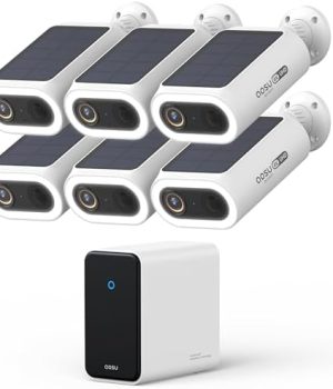 AOSU 4K Security Cameras Wireless Outdoor System, 6-Cam Kit with HomeCortex AI, Face Recognition & Behavior Detection, Dual Solar Power, Expandable Up to 16TB, No Monthly Fees for Home Surveillance