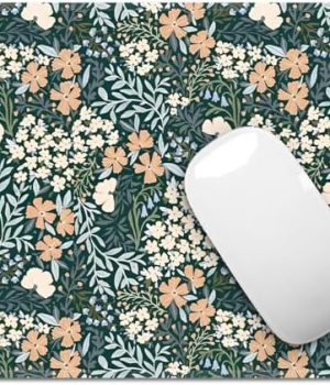 Square Mouse Pad with Stitched Edge, Premium Mousepad Washable Cloth. Computer Mouse Pad with Non-Slip Rubber Base, Mouse Pads for Computers Laptop Mouse 9.25×7.75×0.12 inch-Flower I
